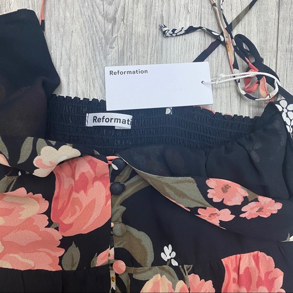 Reformation Jaden Floral Tiered Midi Dress 10 - Picture 8 of 10